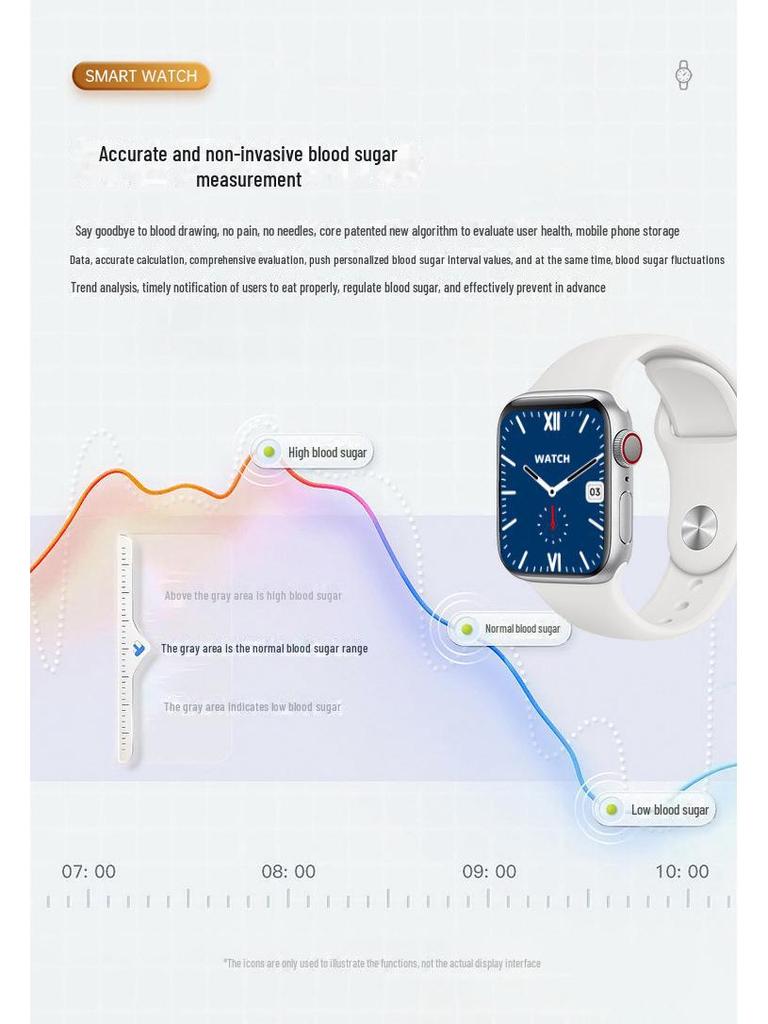 Неинвазивные часы Smart S9 для измерения сахара в крови и давления