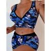 Распечатать V-образный вырез и талия боксеры бикини 2025 купальник женский мягкий купальник женский купальный костюм для купания купальный костюм пляжная одежда