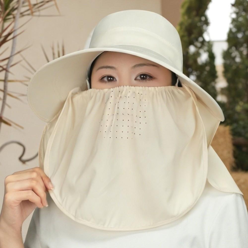 Adjustable Sunshade Shawl Cap Face Cover Neck Protection Cap Portable Picking Tea Hat  Travel