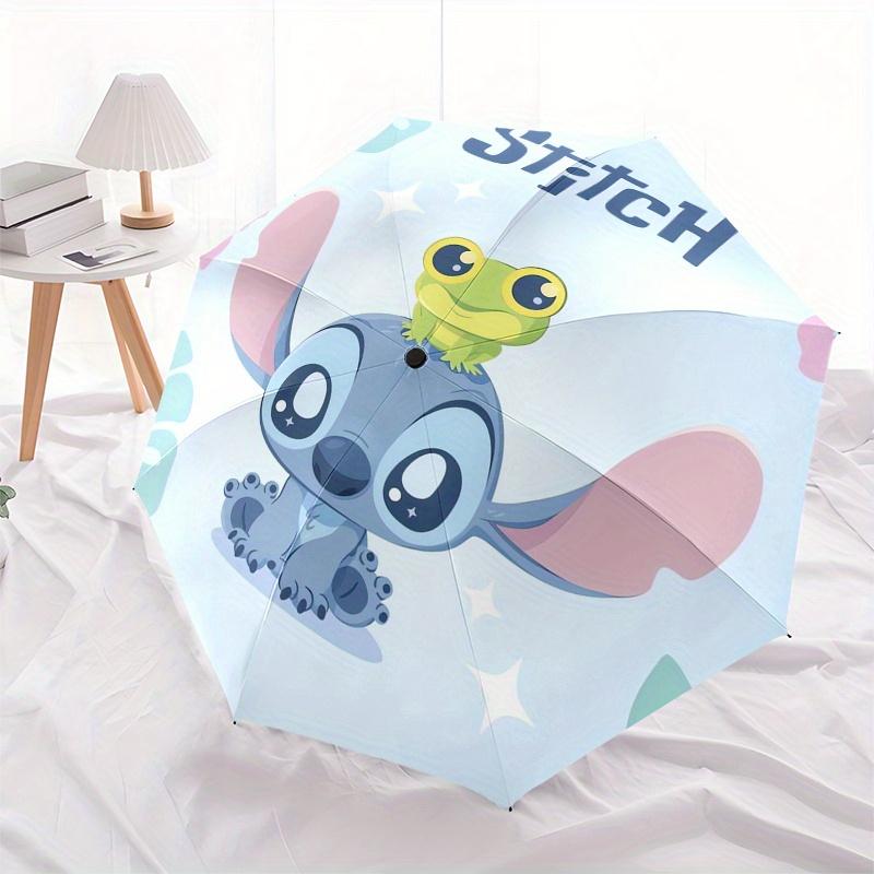 Disney Stitch,Aloha,Tropical Manual Opening and Closing Umbrella - 8-Rib Reinforced Folding Design, Lightweight and Portable, Suitable for D