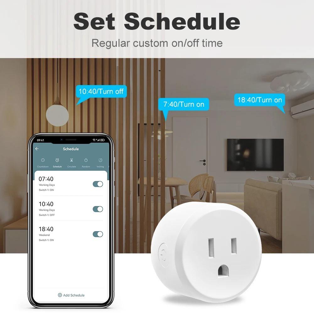 Умная розетка Matter US: Совместимость с HomeKit, голосовое управление через Alexa и Google Home