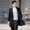 Men's Business Casual Mid-Length Wool Blend Overcoat