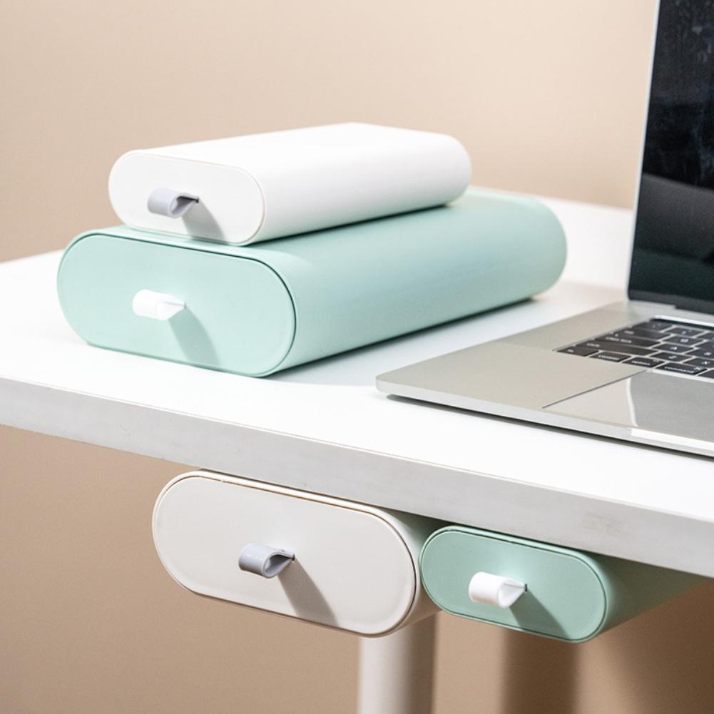 Self-Adhesive Hidden Storage Box Under The Table Makeup Organizer Under Desk Storage Drawer Organizer Box Stationery Storage