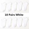10 Pairs Women Socks Breathable Sports Socks Solid Color Boat Socks Comfortable Cotton Ankle Socks White Black