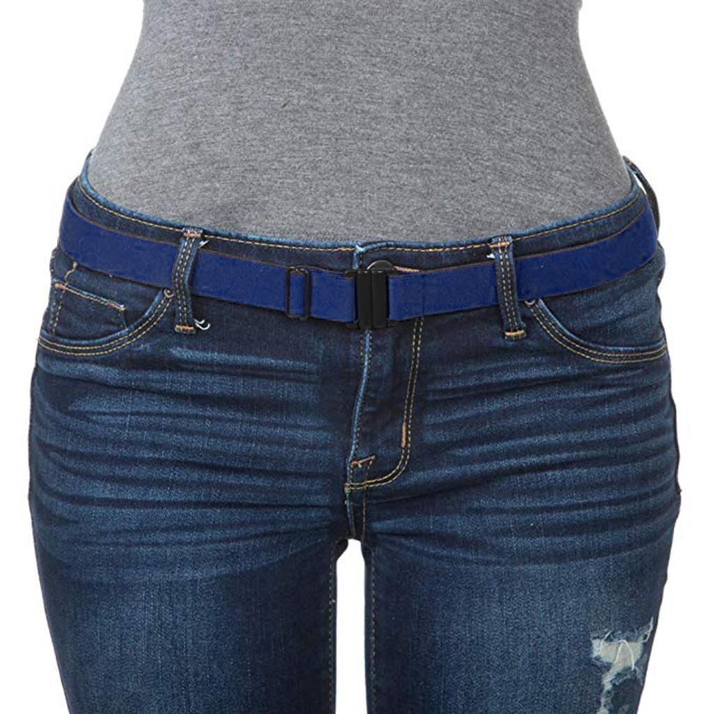  Stretch Belt No Show Flat Buckle Non-Slip Backing