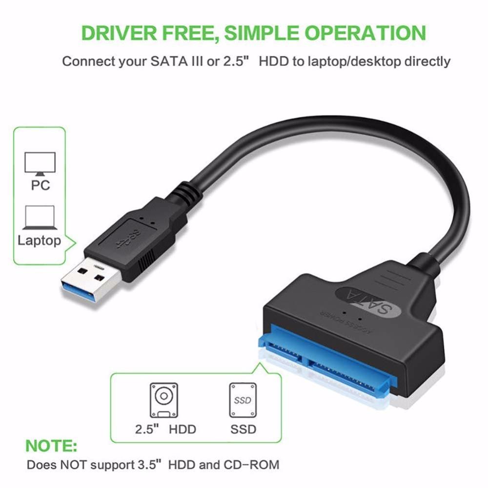 32cm Sata To USB 3.0 Cable USB to SATA III Hard Drive Adapter UP To 6 Gbps For 2.5 Inch External SSD HDD Data Transfer