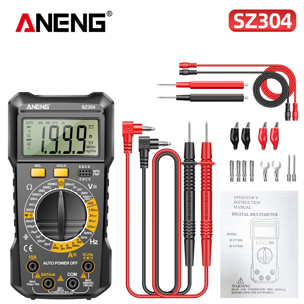 High Precision Professional Multimetro Tester Digital 2000 Counts Multimetes AC/DC Votage Current Resistance Ohm NCV ANENG SZ304