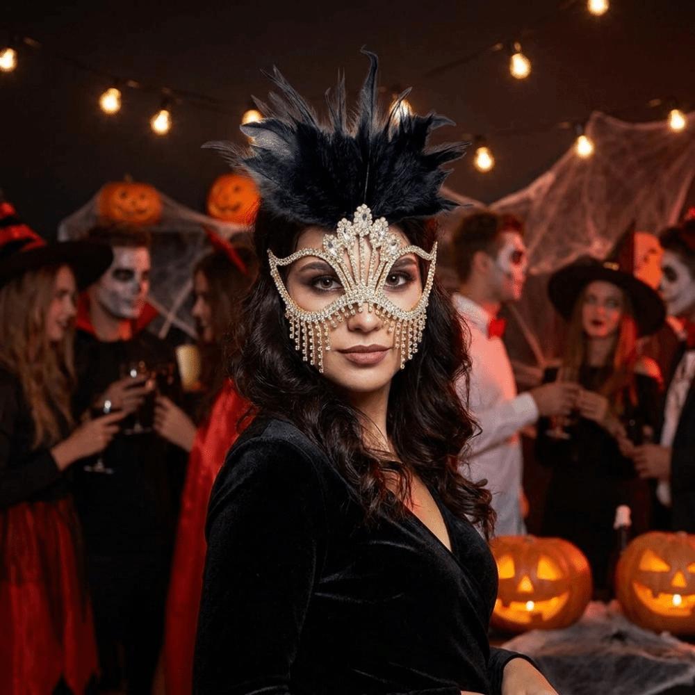 High-End Sparkle Feather Mask Creative Masquerade Mask Cosplay Mask Carnival Parties
