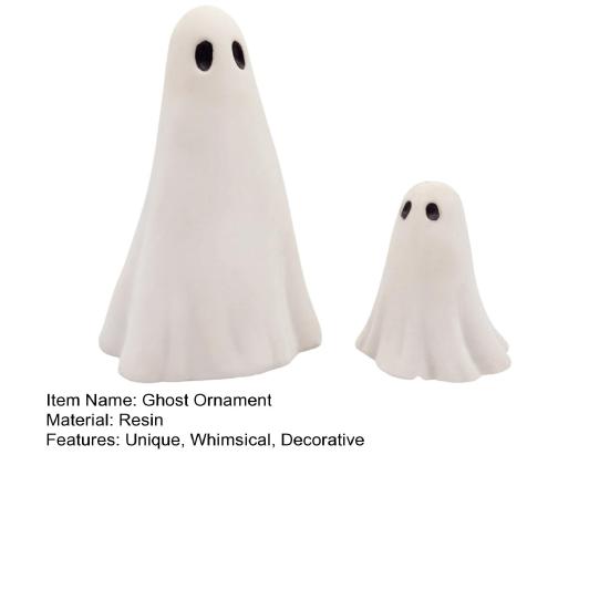 2 шт. Фигурка привидения на Хэллоуин, скульптура привидения из смолы, милая белая статуэтка привидения, центральные украшения для домашнего стола, мини-украшение привидения для кухонной полки, камина