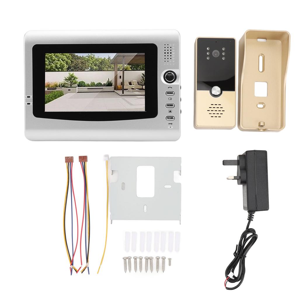 Проводная система видеодомофона. Интеллектуальная инфракрасная видеокамера для дверного звонка с 7-дюймовым цветным TFT-дисплеем.