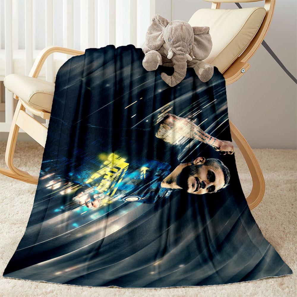 Argentina Football Player Blanket Ultra-Soft Perfect for Seaside Bed Office Chair Four Seasons Multipurpose Stylish Decor