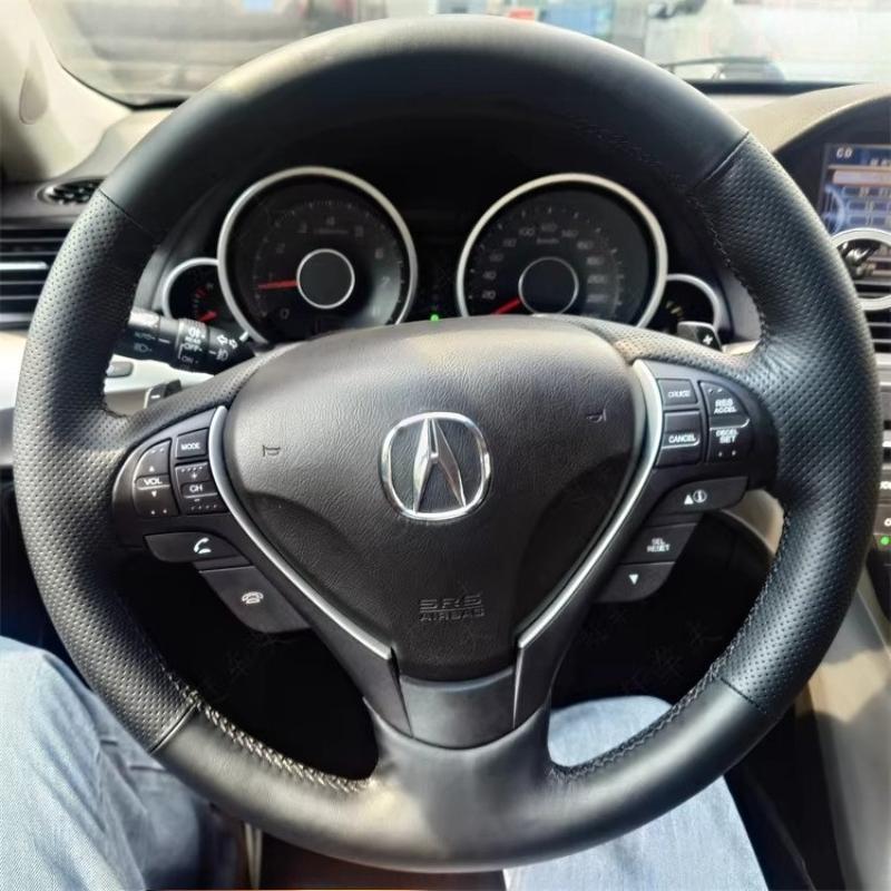 Hand-Stitched genuine leather car Steering Wheel Cover For Accord Euro 2008-2015 Acura TSX Sport Wagon 2008-2015 car Interior