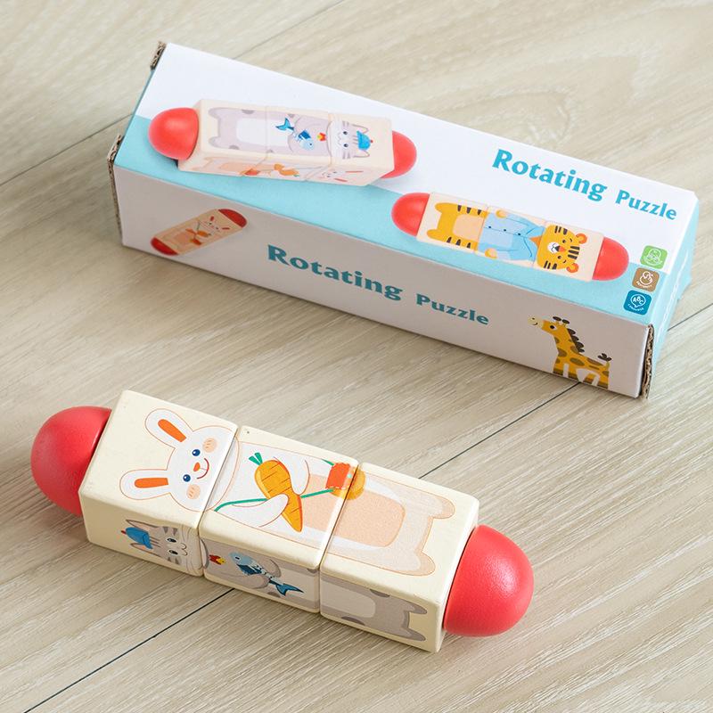 Вращающаяся головоломка из строительных блоков для детей 3-6 лет: Развивающая игрушка для взаимодействия родителей и детей с крупными частицами