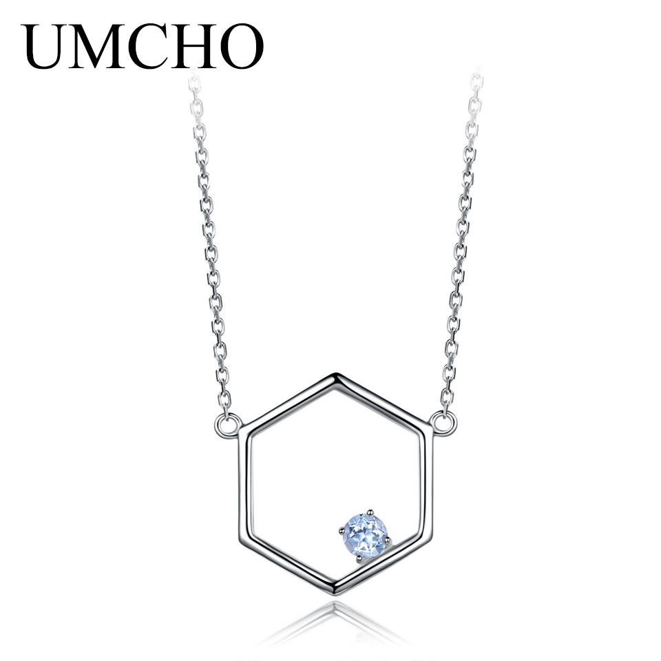 Hollow Hexagon Amethyst Real 925 Sterling Silver Necklaces For Women Various Gemstone 925 Silver Jewelry Long Necklace