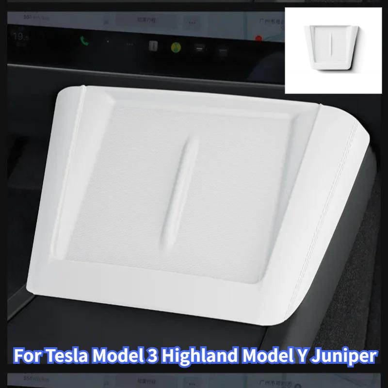 Silicone Wireless Charging Pad For Tesla Model 3 Highland Model Y Juniper 2025 Car Anti Slip and Dustproof Pad Auto Accessories