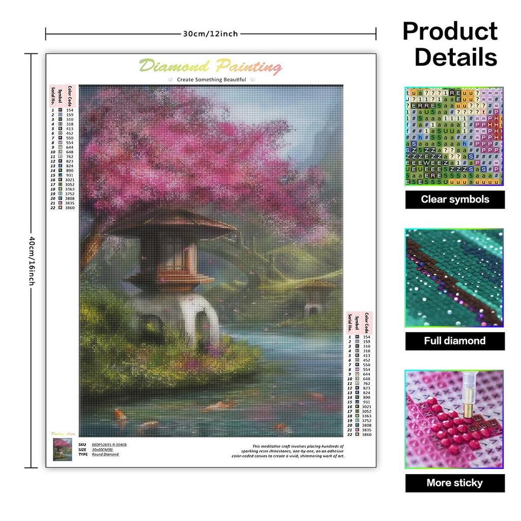 5D алмазная живопись река полное круглое дерево Алмазная вышивка мозаика распродажа пейзажный декор для дома 30x40 см/12x16 дюймов