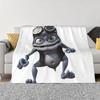 Одеяло-плед Crazy Frog, диванное одеяло, пушистые флисовые одеяла#