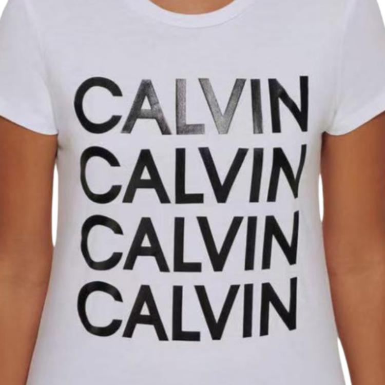 Calvin Klein Минималистичная Удобная Универсальная Футболка с Круглым Вырезом и Коротким Рукавом Женские Топы Белый 1577512-WHITE