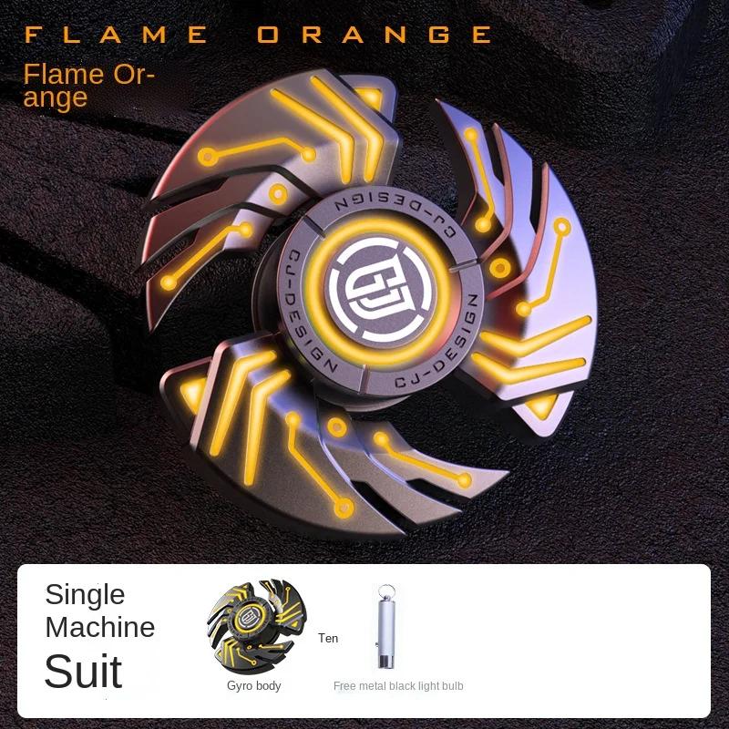 АДЪЮДИКАЦИЯ Непоседа Игрушки Гироскоп для кончиков пальцев Многофункциональный Светящийся Цельнометаллический Детский Антистресс Долговечный Вращающийся Ручной Спиннер ПЛАМЯ