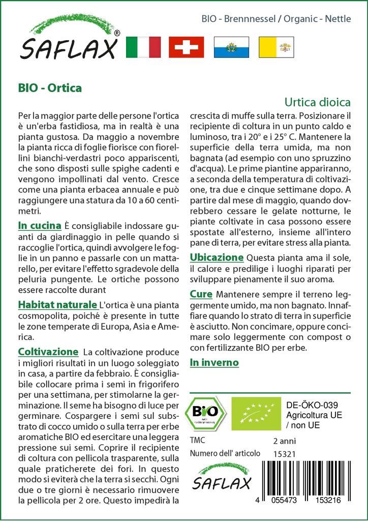 SAFLAX Garden in the Bag - Органический продукт - Крапива - 2000 семян - С субстратом в подходящем пакете - Urtica dioica