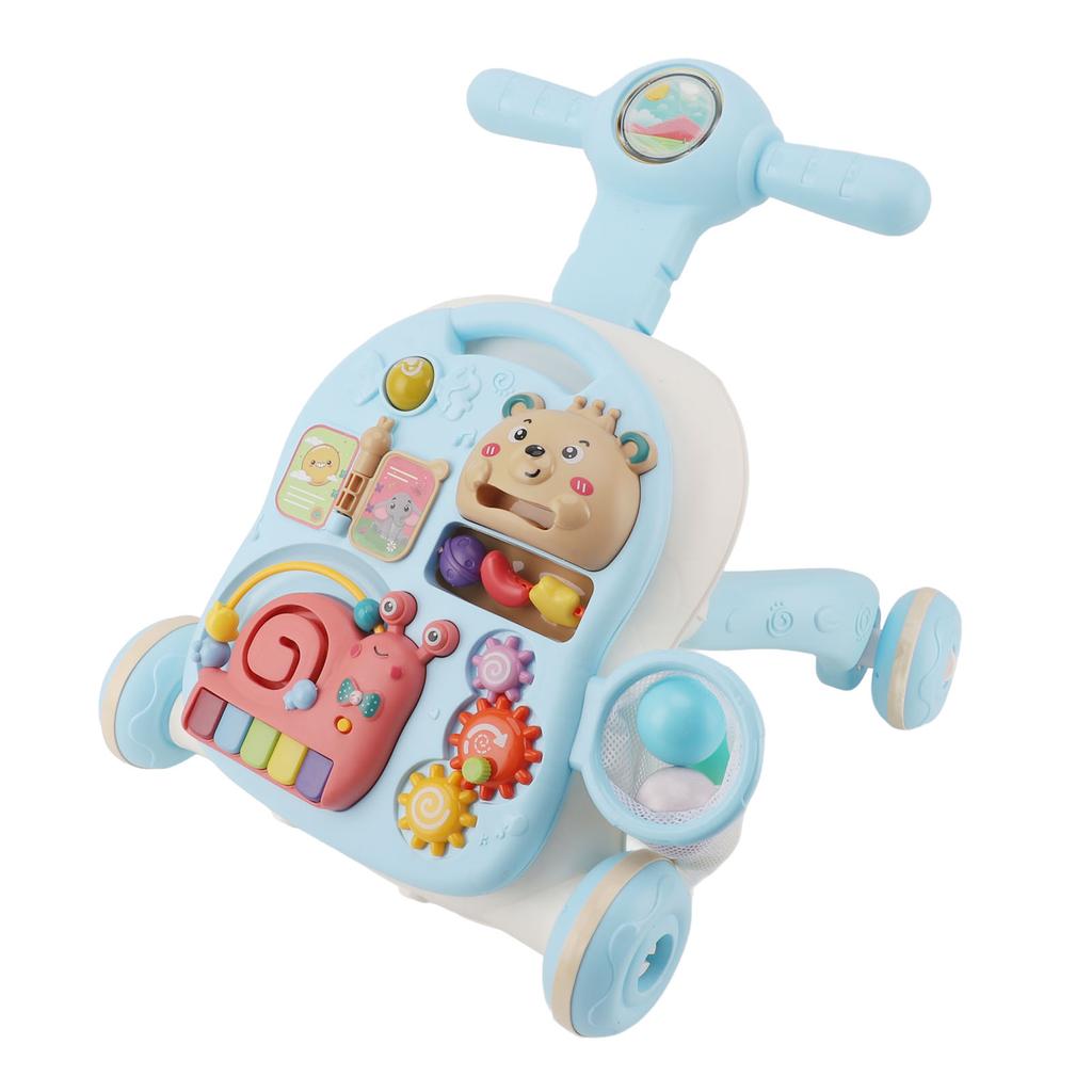 Baby Learning Walker Fine Motor Activities Fun Musical Table O Leg Anti Overturn Height Adjustable