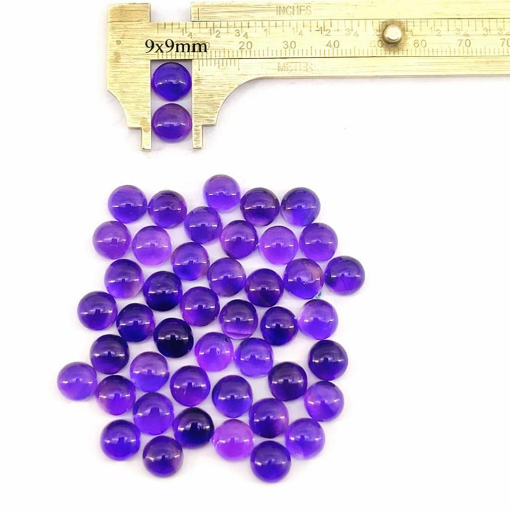 9x9mm Round Amethyst Cabochon Lot, Natural Purple Amethyst Gemstones, Polished Cabochons for Jewelry Making