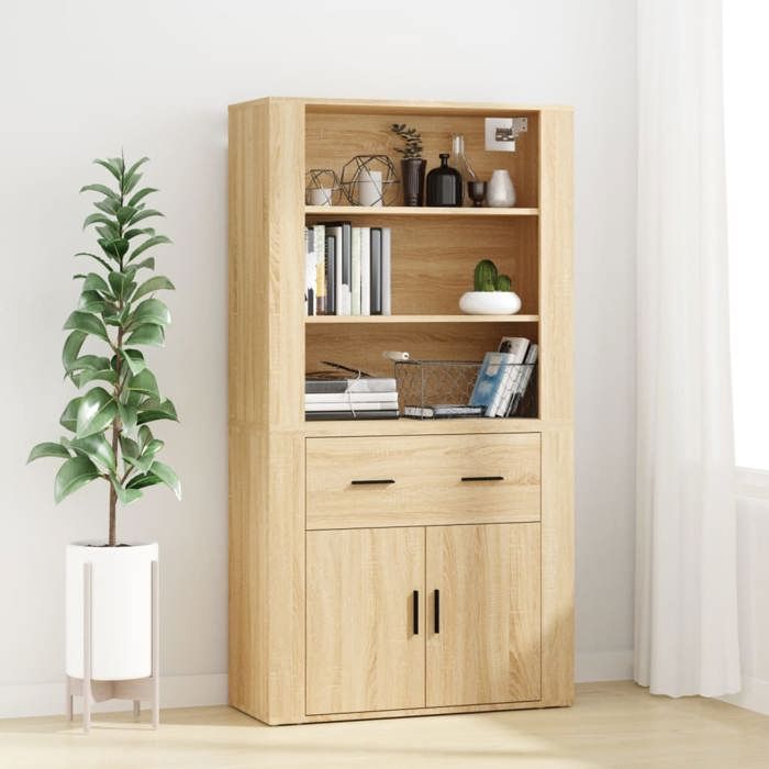 Buffet haut - Maison Exclusive - Chêne sonoma - Bois d'ingénierie - Grand espace de rangement