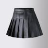 Girls Leather Skirt Black High Waist A-Line Pleated Skirt for Kids Fashion All-match Slim Teen Children Group Dance Skirt 3-16 Y