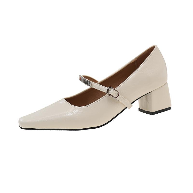 Весенне-летние новые ретро туфли Мэри Джейн женские универсальные с квадратным носком, толстым каблуком, с открытым верхом, одинарные туфли с женщинами