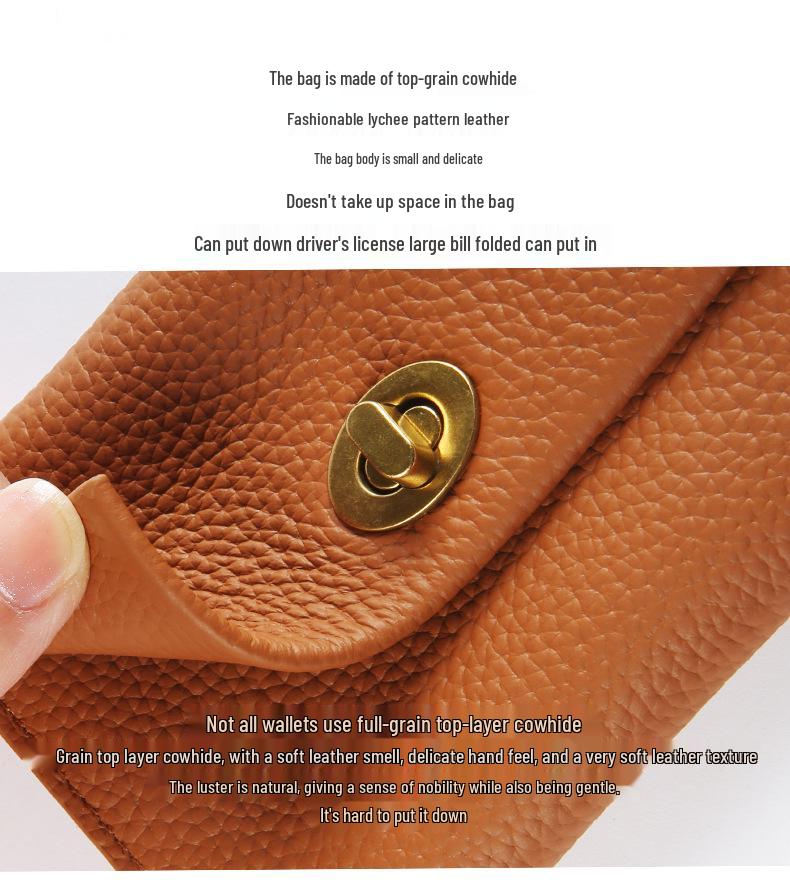 2024 Корейский стиль Настоящая кожа Многофункциональный кошелек: Компактный ретро картхолдер и монетница