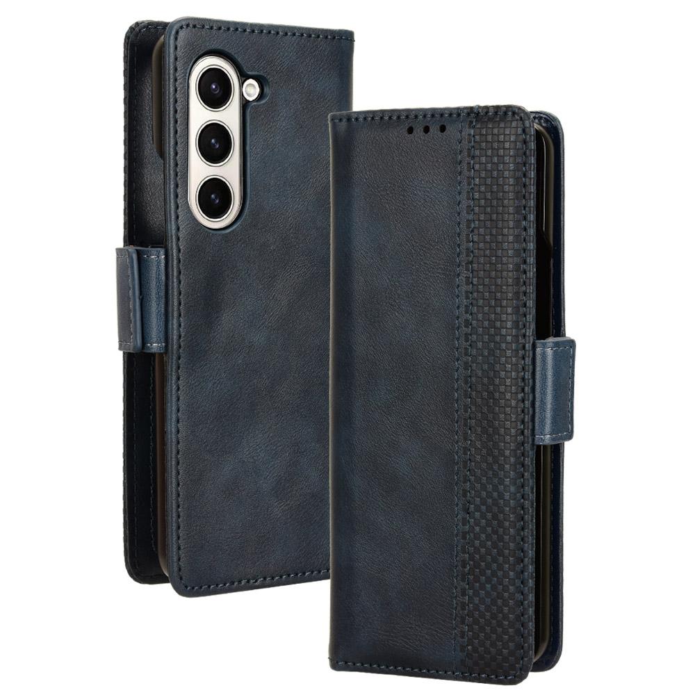 For Samsung Galaxy Z Fold6 5G Phone Case Vintage PU Leather Wallet Stand Shockproof Cover