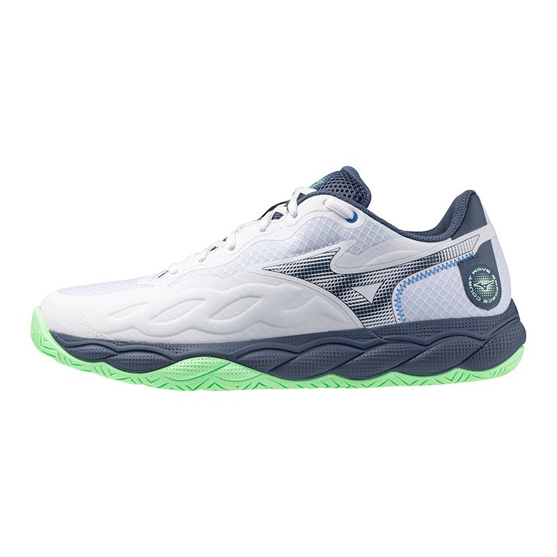 Mizuno Wave Enforce Court Comfortable Shock Absorption Durable Support Low Top Tennis Shoes Unisex Sneaker White 61GA243237