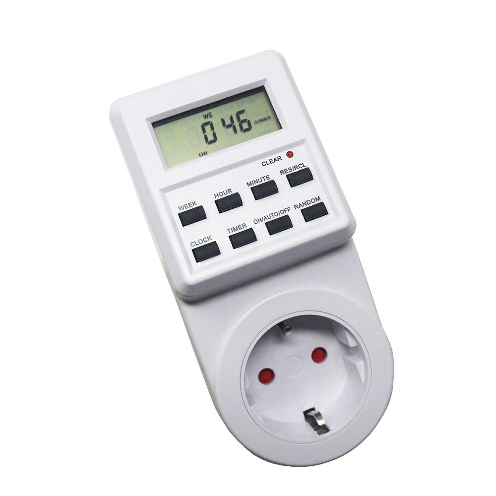 Вилка европейского стандарта, таймер, 230 В, 16 А, еженедельная программируемая розетка с таймером, цифровая розетка с ЖК-дисплеем
