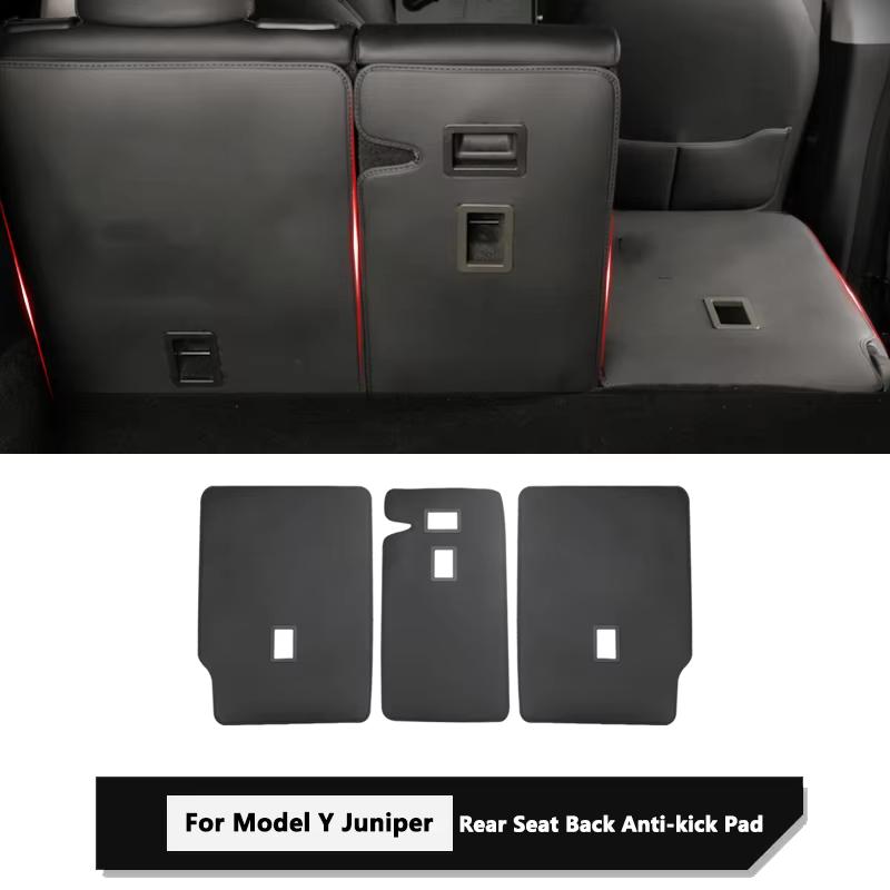 Полное покрытие Коврик в багажник для Tesla Model Y Juniper 2025 2026 Кожа PU Защитная накладка от пинков на спинку сиденья автомобиля Вкладыш в багажник