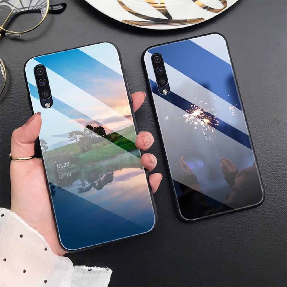Чехол для телефона с природными пейзажами для Samsung Galaxy A71 A72 A70 A73 A53 A13 5g A03 A22 A21s A03 Core A42 A52, чехол из закаленного стекла