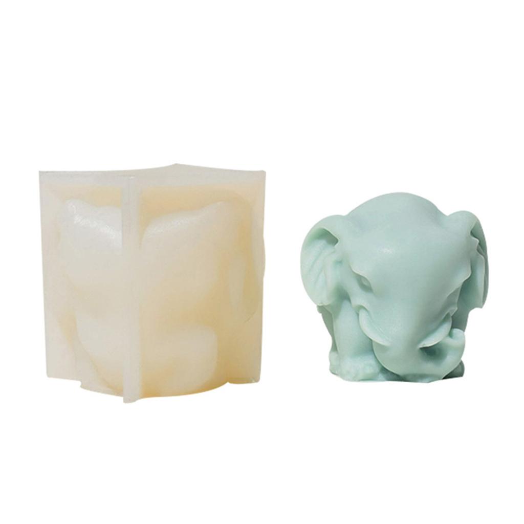 3D Elephant Silicone Candle Molds for Epoxy Resin Candle Making Cement Gypsum Silicone Molds Silicone Fondant Molds