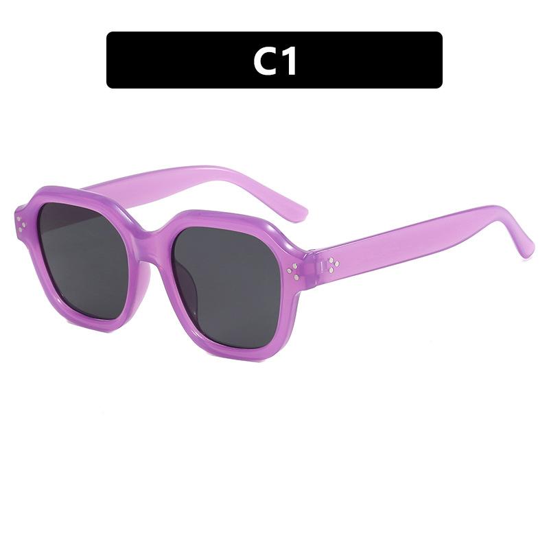 Irregular purple sunglasses rice nails retro sunglasses women's high-end sunglasses new vacation beach