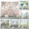 Colorful Parrot Monstera Banana Leaf Watercolor Wall Hanging Nature Landscape Living Room Tapestry Tropical Plant Tapestry