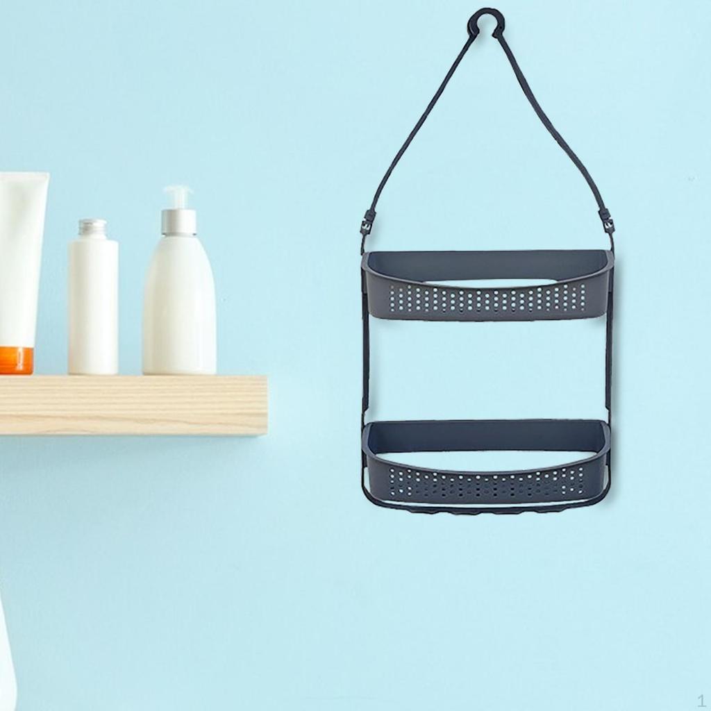 Подвесная душевая корзина, держатель, регулируемая, 2 яруса, органайзер-полка для хранения для больших и