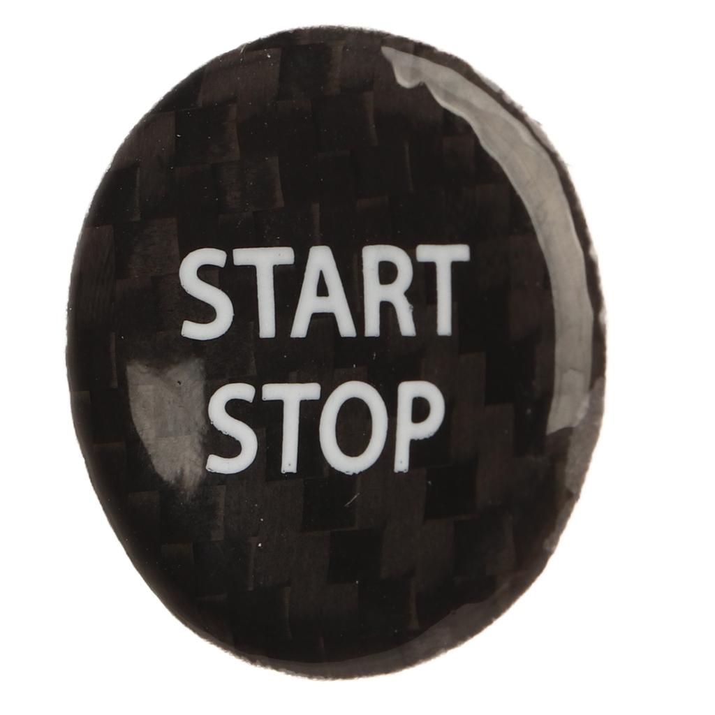 Push Start Button Cover Carbon Fiber Ignition Switch Button Cover Trim Replacement for GTR R35 2008‑2016 Black