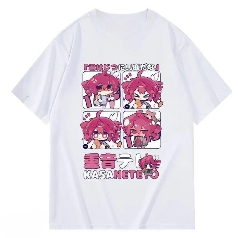 Kasane Teto Anime Tshirt Unisex Wounisex Cotton Vintage Graphic Print Short Sleeve Summer Harajuku Kawaii Streetwear Top Hot Sale