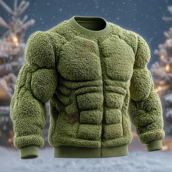 Флисовые пуловеры для мужчин и женщин, оверсайз, с круглым вырезом, с длинным рукавом, забавный 3D-цифровой принт, одежда для осени и зимы