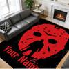 Crystal Velvet Rug Custom Name Text, Soft Non Slip Floor Mat Home DecorFriday the 13th Jason Voorhees