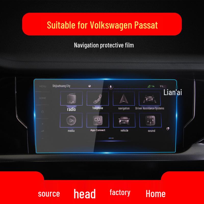 Tempered Navigation and Instrument Screen Protector for 25 Volkswagen Passat Pro Models