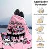1pc Whimsical Cake Kuromi's Sweet Celebration Blanket, Seasonal Universal Home Decorative Throw Blanket for Room, Living Room, Travel, Camping, Car Bl