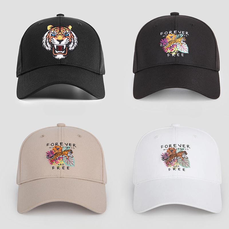 Весна и осень корейская версия с жестким карнизом тигровая вышитая кепка мужская вышитая кепка больших размеров уличная бейсболка