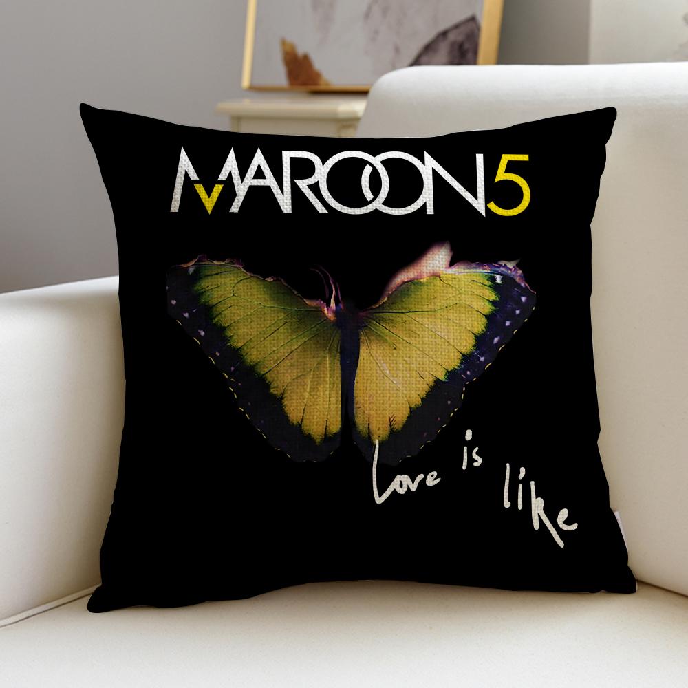 Pop MMaroon 5S Cushion Cover Breathable and skinfriendly linen pillowcase square removable and washable cushion