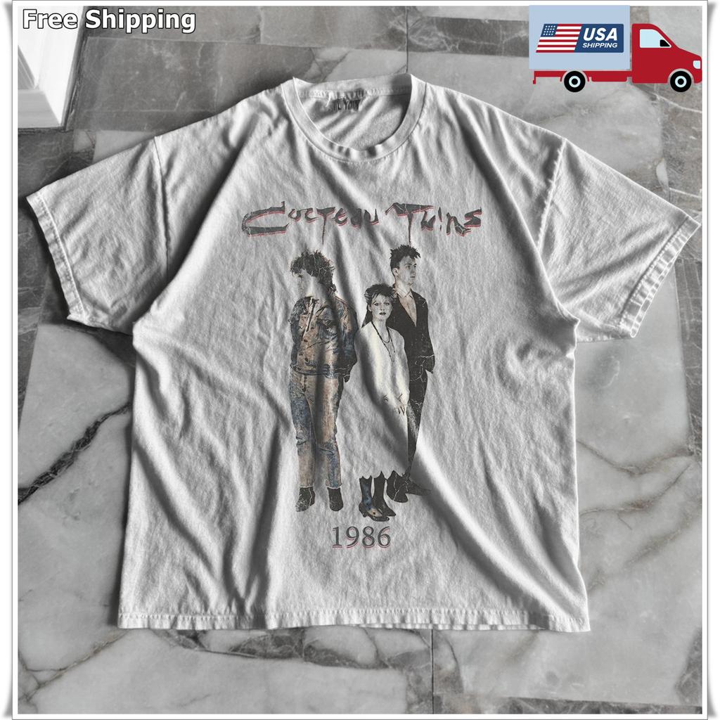 Cocteau Twins 1986 Vintage Style Unisex White Cotton T-shirt S-5XL