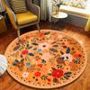 Round Rug  Circle Area Rug Chic Golden Luxurious Retro Vintage Engraving Style The Sun and Moon Carpet Round Rugs for Bedroom