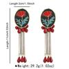 Personalized Enamel Flower Earrings Flower Button Multi-layer Tassel Earrings  Jewelry Gifts